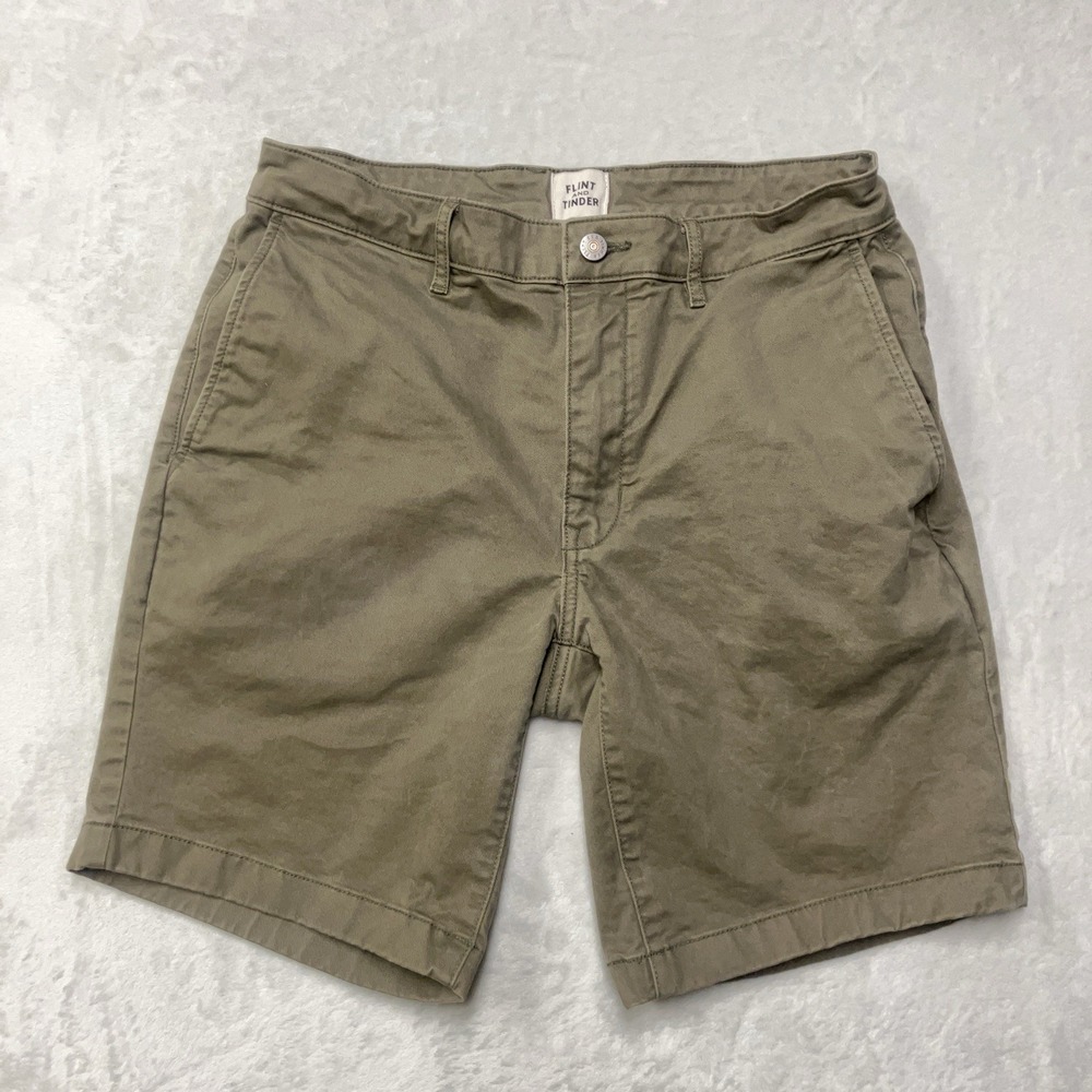 Flint & Tinder 365 Chino Shorts Mens 30 8" Inseam Green Heavy Twill Huckberry
